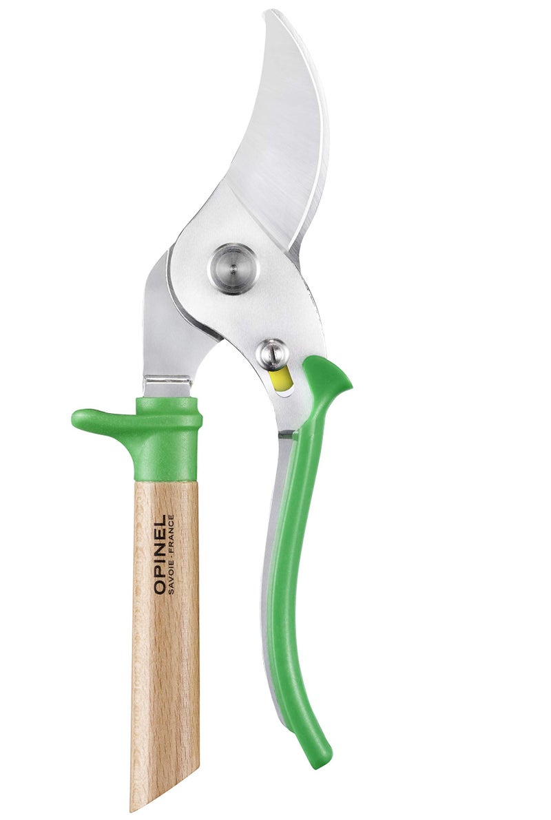 Opinel Hand Pruning Shears with non-slip beech wood handle perfect for bypass trimmers, garden, hedge, lawn clippers or hand scissors with stainless steel blade (Green) - Image 5